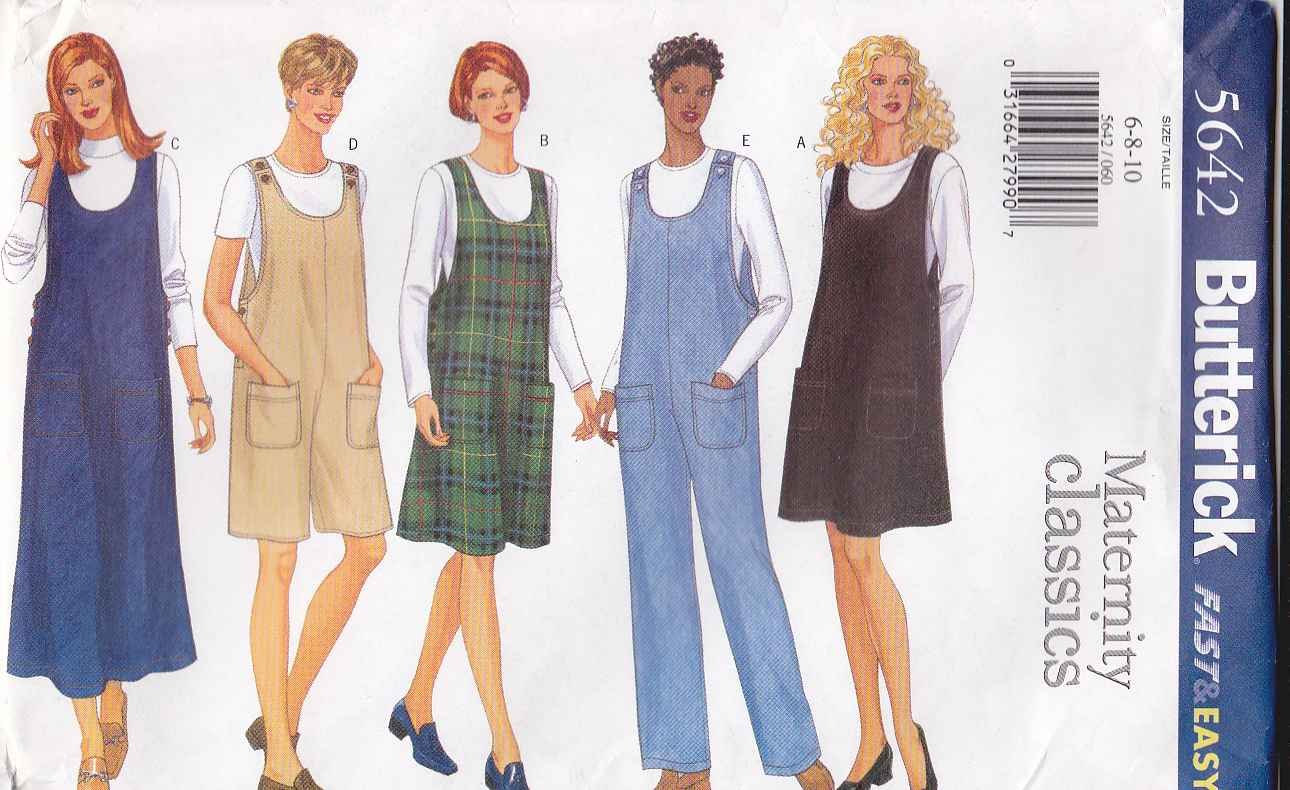 Butterick Sewing Pattern 5642 Maternity Misses Size 610 Easy Classic
