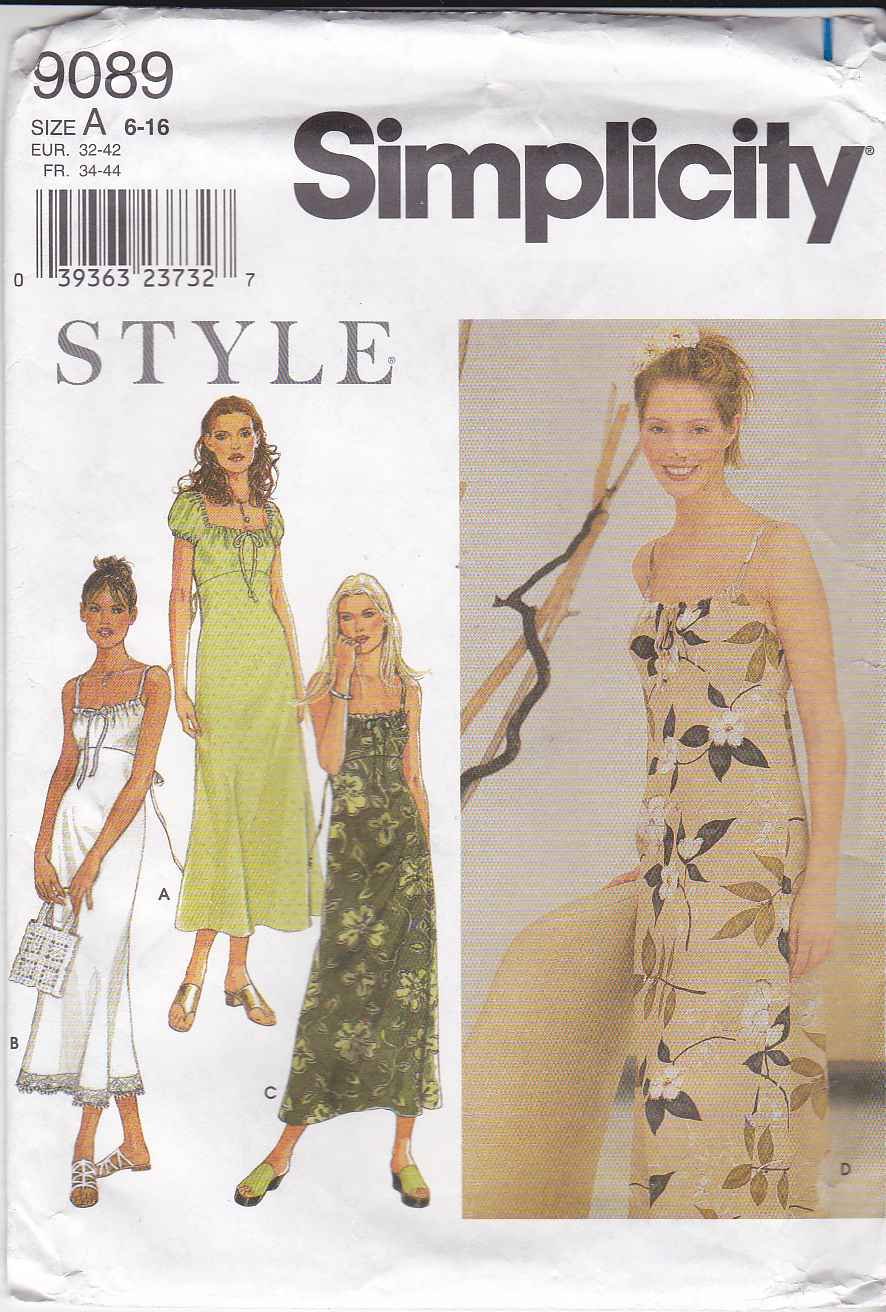 Simplicity Style Sewing Pattern 9089 Misses Sizes 6-16 Empire Wast ...