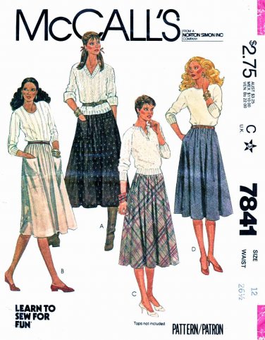 McCalls Sewing Pattern 7841 Misses Size 12 Classic Gathered Bias Flared ...