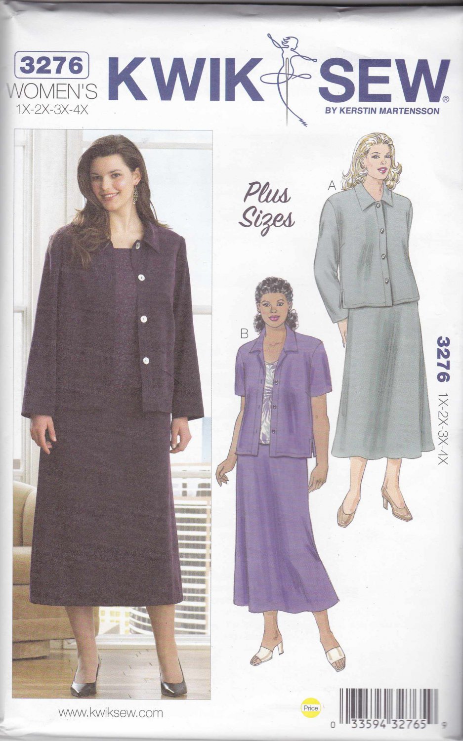 Kwik Sew Sewing Pattern 3276 Women's Plus Size 1X-4X (approx 22W-32W ...