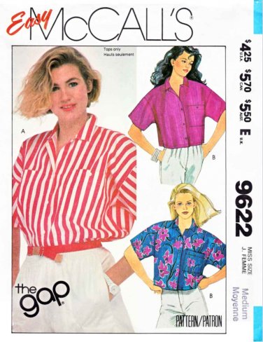 McCall's Sewing Pattern 9622 Misses Size 14-16 Easy Button Front ...