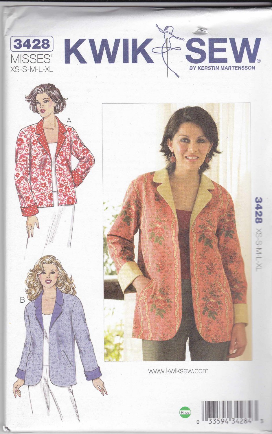 Kwik Sew Sewing Pattern 3428 Misses Sizes XSXL (approx 622