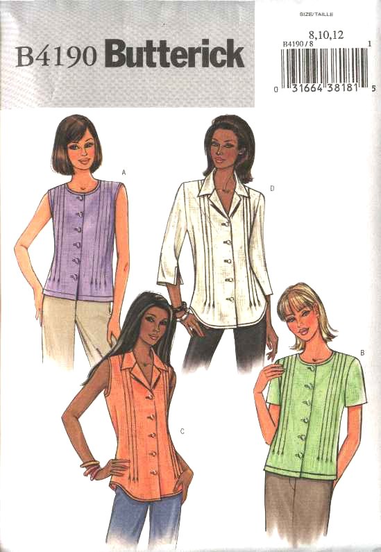 Butterick Sewing Pattern 4190 Misses Size 14-16-18 Easy Button Front ...