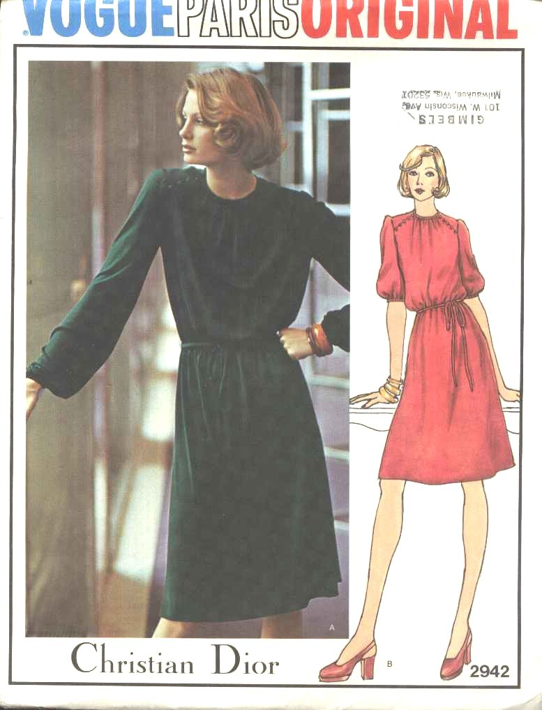 Vogue Sewing Pattern 2942 Misses Size 10 Christian Dior Paris Original ...