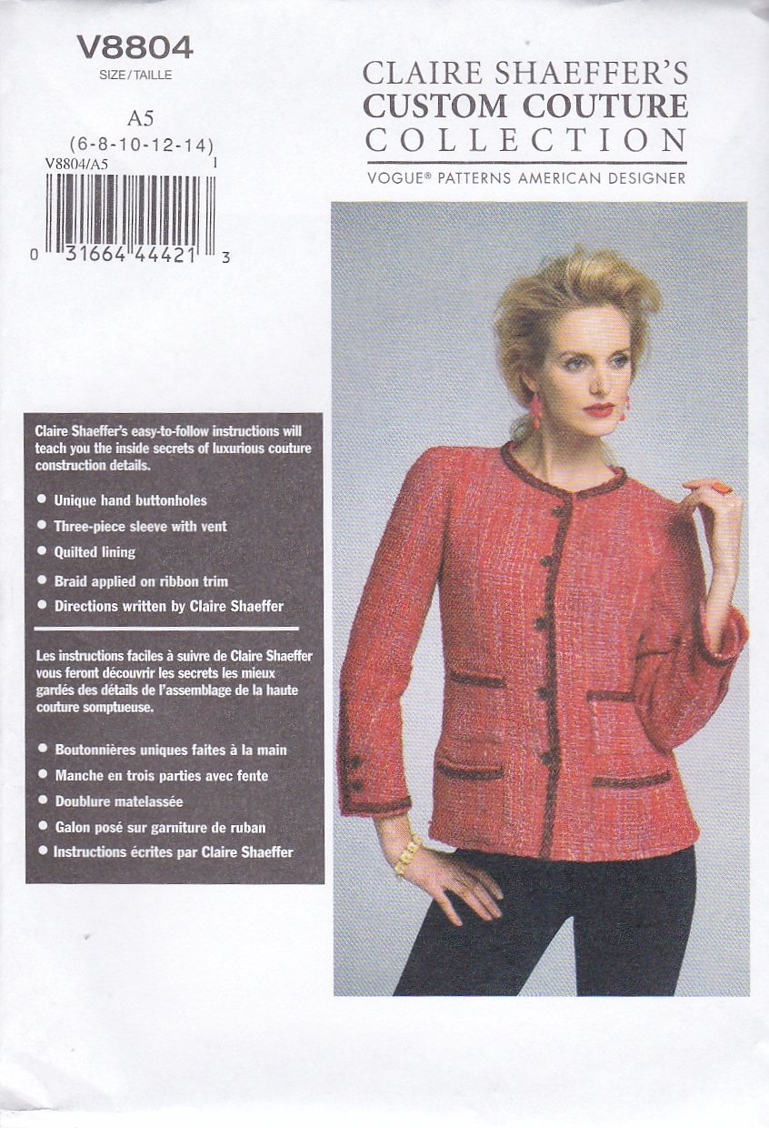 Vogue Sewing Pattern V Misses Size Claire Shaeffer