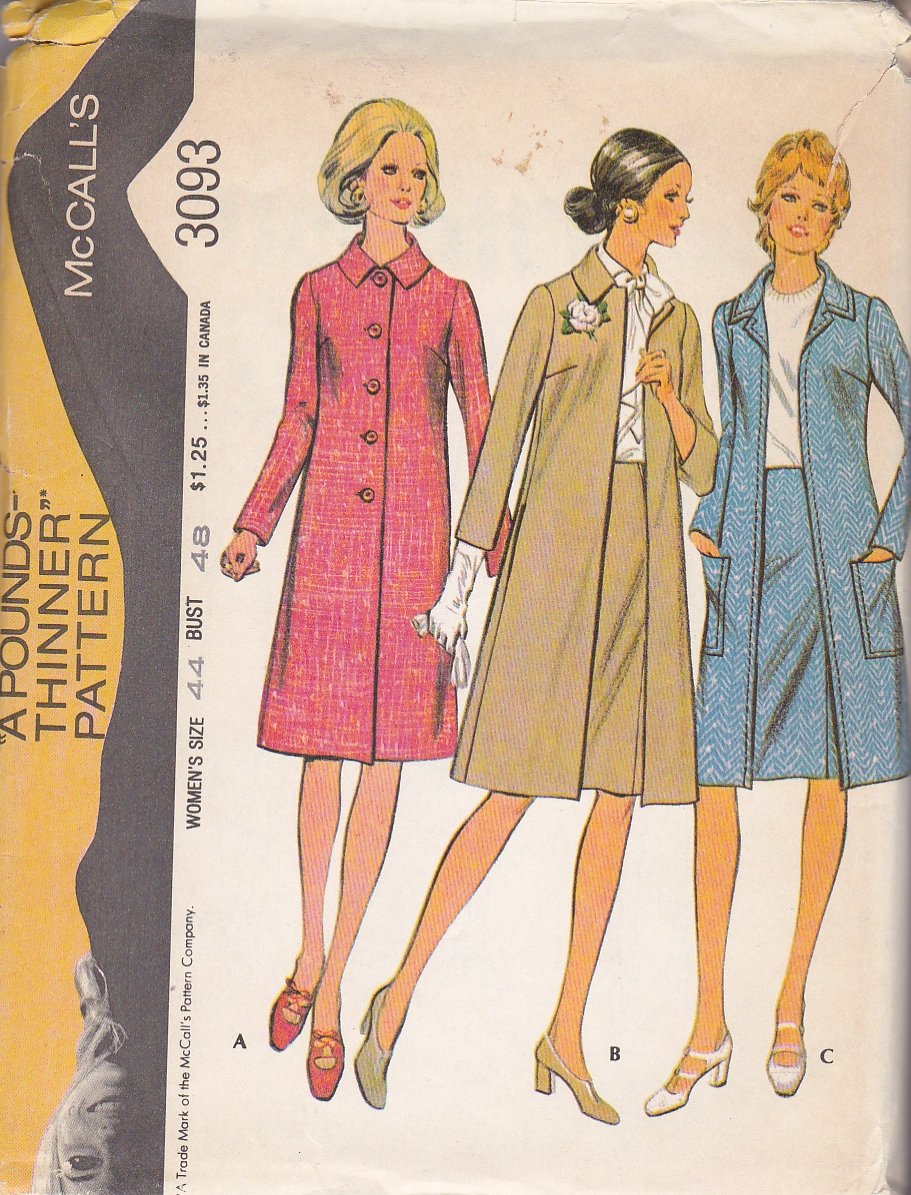 McCall's Sewing Pattern 3093 Womens Plus Size 44 Pounds Thinner Design ...