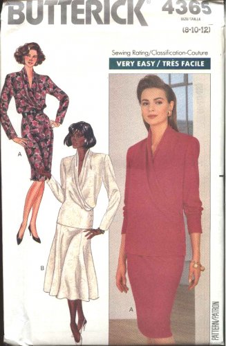 Butterick Sewing Pattern 4365 Misses Size 8-10-12 Easy Wrap Long Sleeve ...