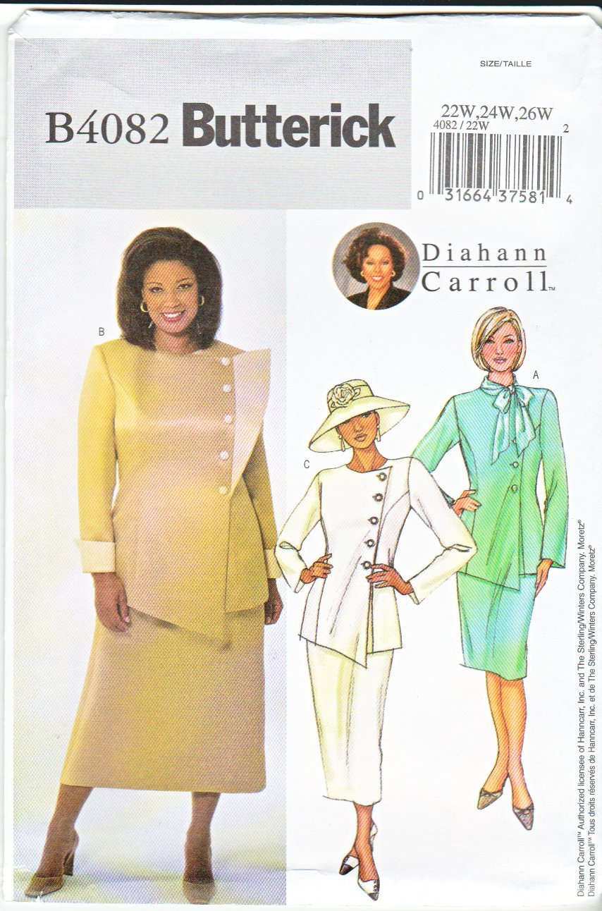 Butterick Plus Size Patterns
 Butterick Sewing Pattern 4082 Womens Plus Size 22W 26W Side Buttoned