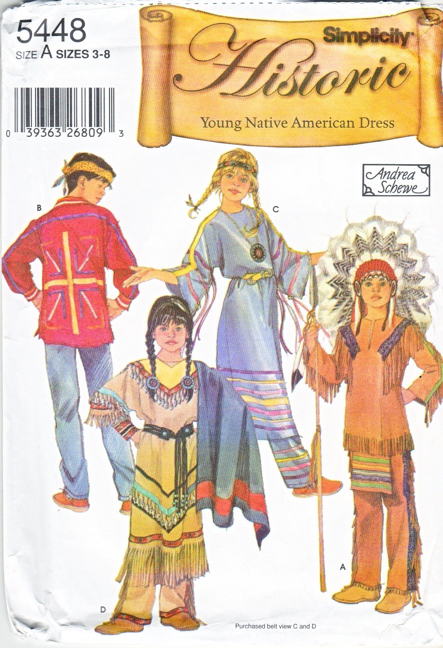 Simplicity Sewing Pattern 5448 Boys Girls Sizes 38 Historic Costume