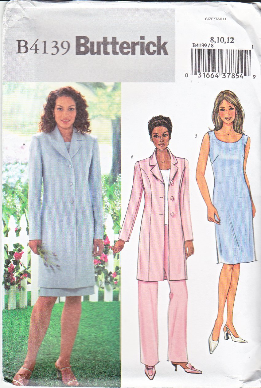 Butterick Sewing Pattern 4139 Misses Size 8-10-12 Easy Long Button ...