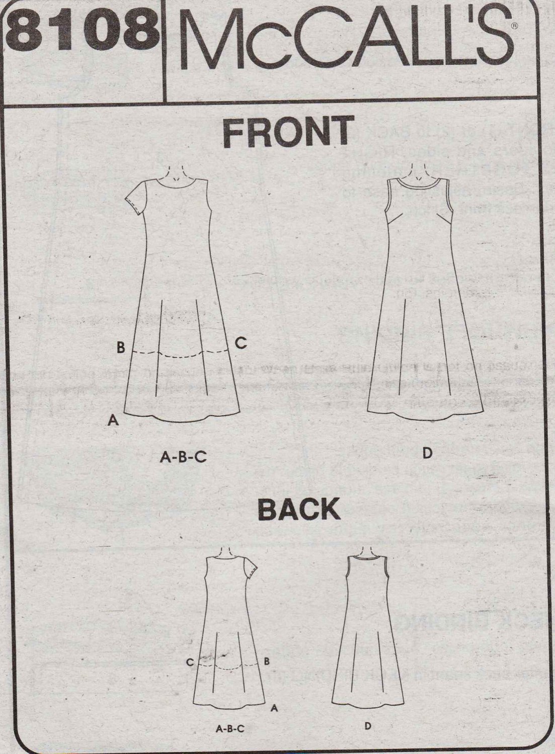 McCall's Sewing Pattern 8108 Misses Size 18-20-22 1-Hour Pullover ...