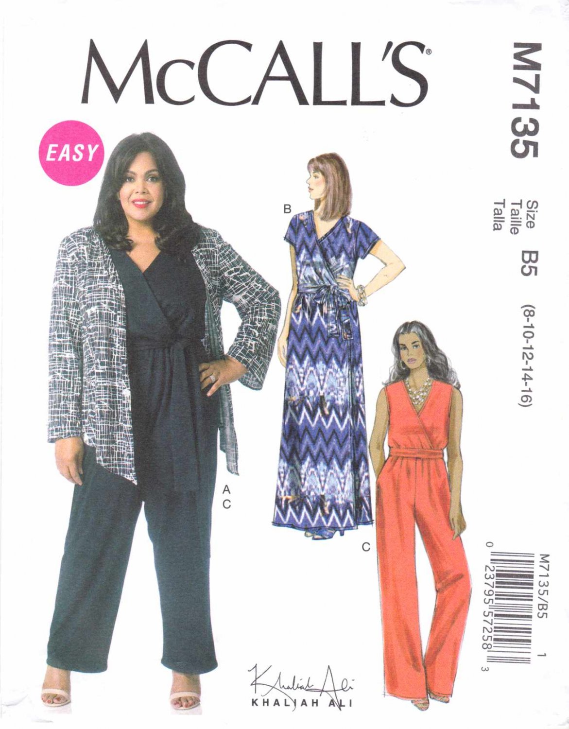McCall's Sewing Pattern 7135 M7135 Women's Plus Size 18W-24W Easy ...