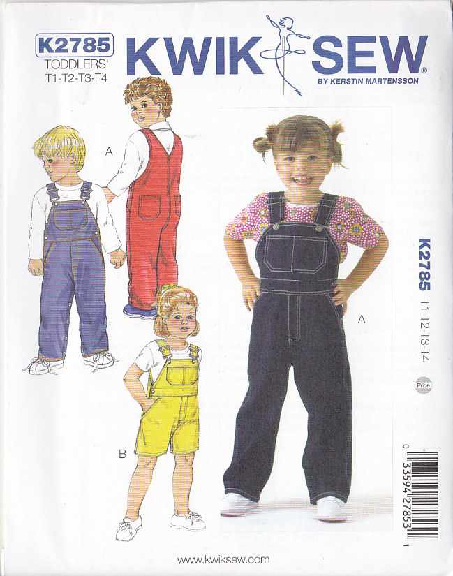 Kwik Sew Sewing Pattern 2785 K2785 Boys Girls Sizes 1-4 Classic Denim ...