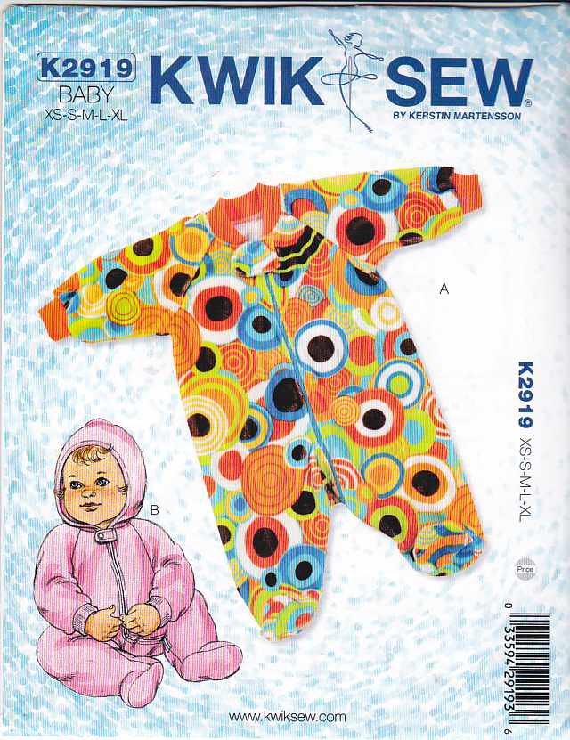Kwik Sew Sewing Pattern 2919 Baby Infant Sizes Newborn 18 Months