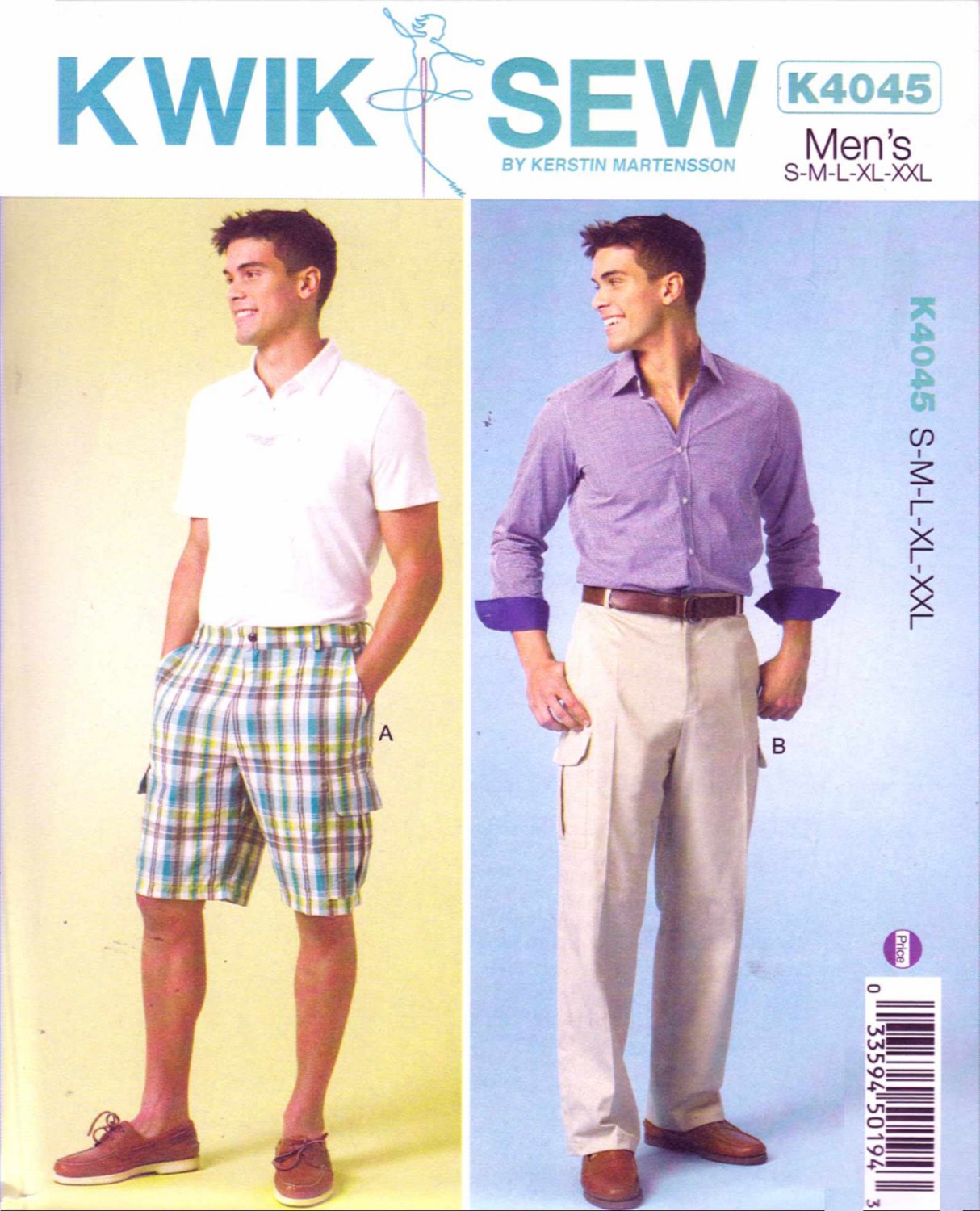 Kwik Sew Sewing Pattern 4045 Men's Size S-XXL (Waist 28 - 46