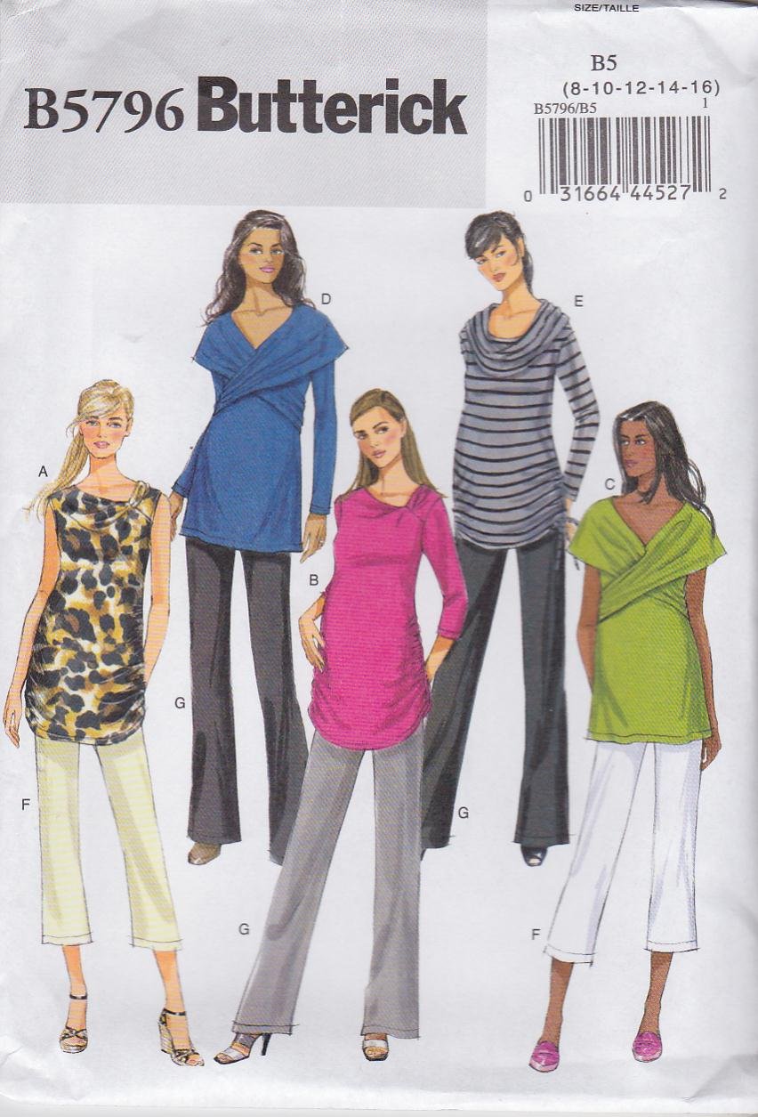 Butterick Sewing Pattern 5796 Misses Size 16-24 Easy Knit Maternity ...