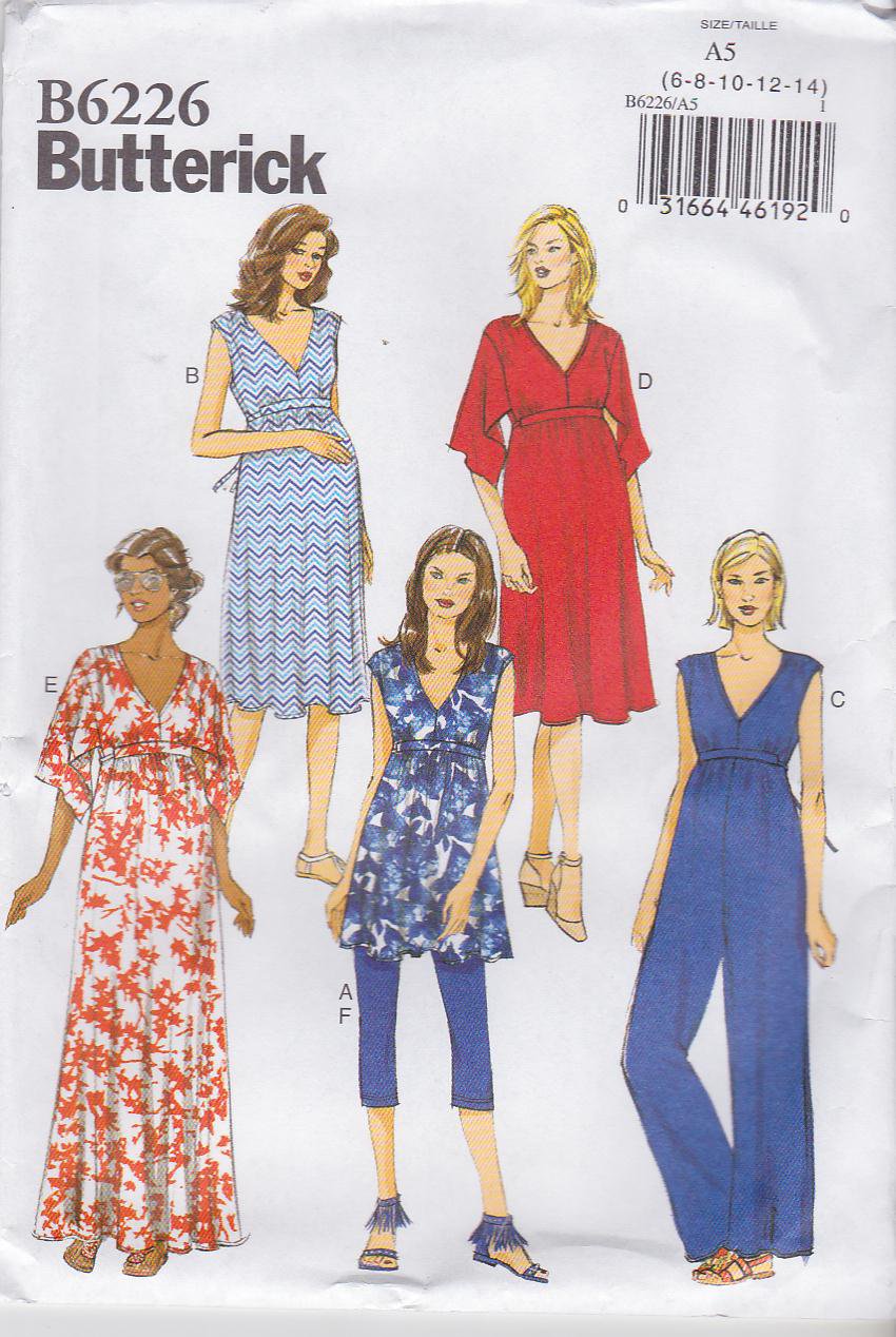 Butterick Sewing Pattern 6226 Misses Size 14-22 Easy Maternity Knit ...