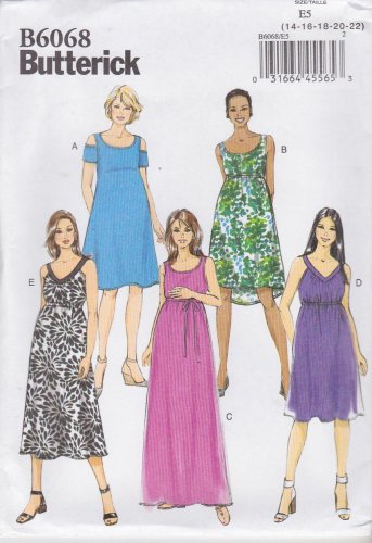 Butterick Sewing Pattern 6068 Misses Size 6-14 Easy Maternity Dresses ...