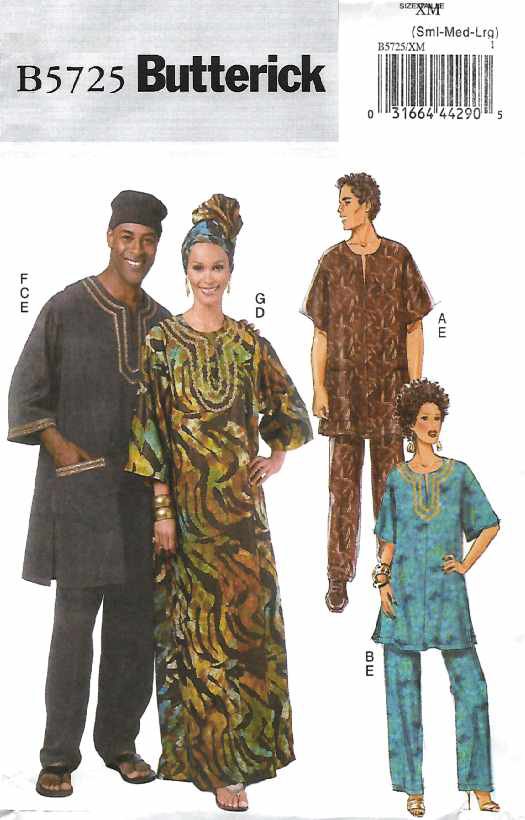 Butterick Sewing Pattern 5725 Misses Mens Chest Size 46-56