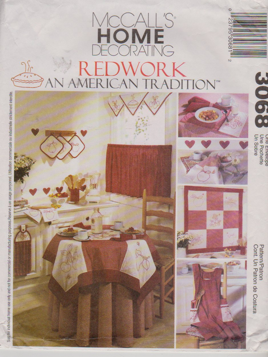 McCall's Sewing Pattern 3068 Home Decorating Kitchen ...