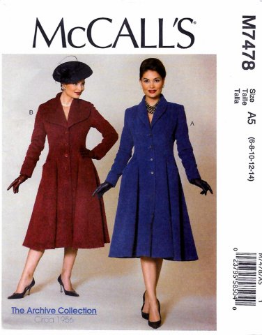 McCall's Sewing Pattern 7478 Misses Size 6-14 Archive Collection c ...