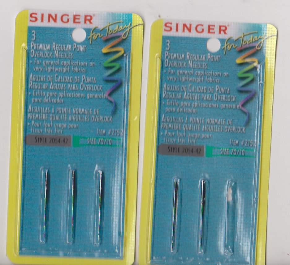 Singer Overlock Machine Regular Point Needles Style 205442 Size 70/10