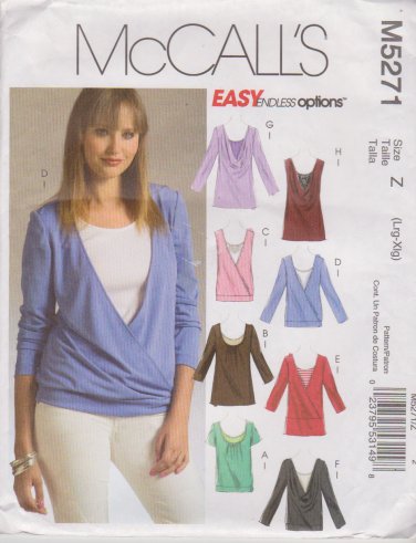 McCall's Sewing Pattern 5271 M5271 Misses Sizes 16-22 Easy Knit ...