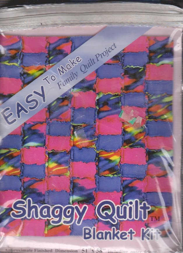 Easy Shaggy Quilt Blanket Kit 51 x 58 Precut Fleece Fabric + 2 New