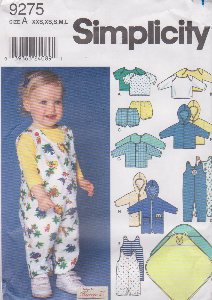Simplicity Sewing Pattern 9275 Baby Infant One Size To 18 Months Tiered ...