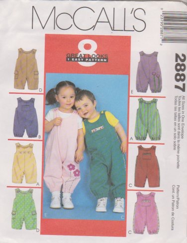 McCall's Sewing Pattern 2887 Baby Infant Size 13-24# 25-32