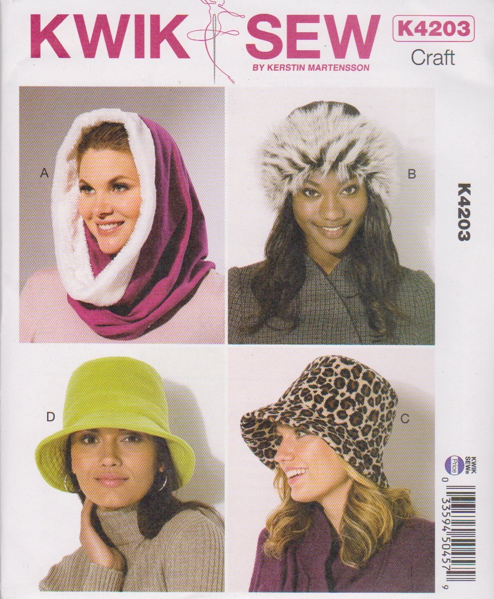 Kwik Sew Sewing Pattern 4203 K4203 Misses Sizes XS - L Hats 4 Styles ...