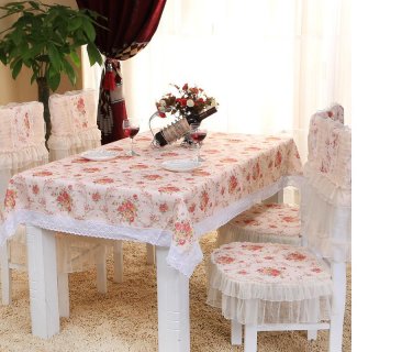 1 table cloth+6 chair covers+6 backrest covers