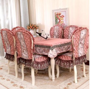 1 table cloth+6 chair covers+6 backrest covers