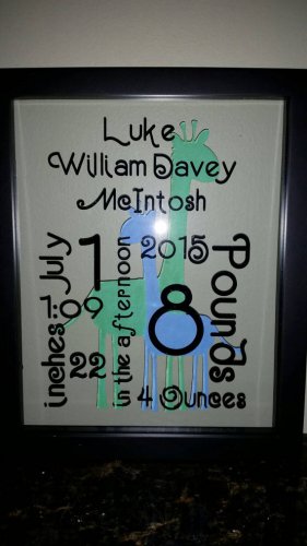 Personalized Baby Birth Statistics Frame