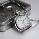 Personalised Silver Finish Pocket Watch, Chain and Box -
