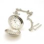 Personalised Silver Finish Pocket Watch, Chain and Box -