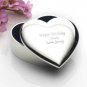 Engraved Silver Plated Heart Trinket Box