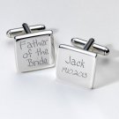 Engraved Father of the Bride Cufflinks in Premium chrome box