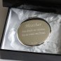 Silver plated round personalised mirror with 3 Swarovski crystals