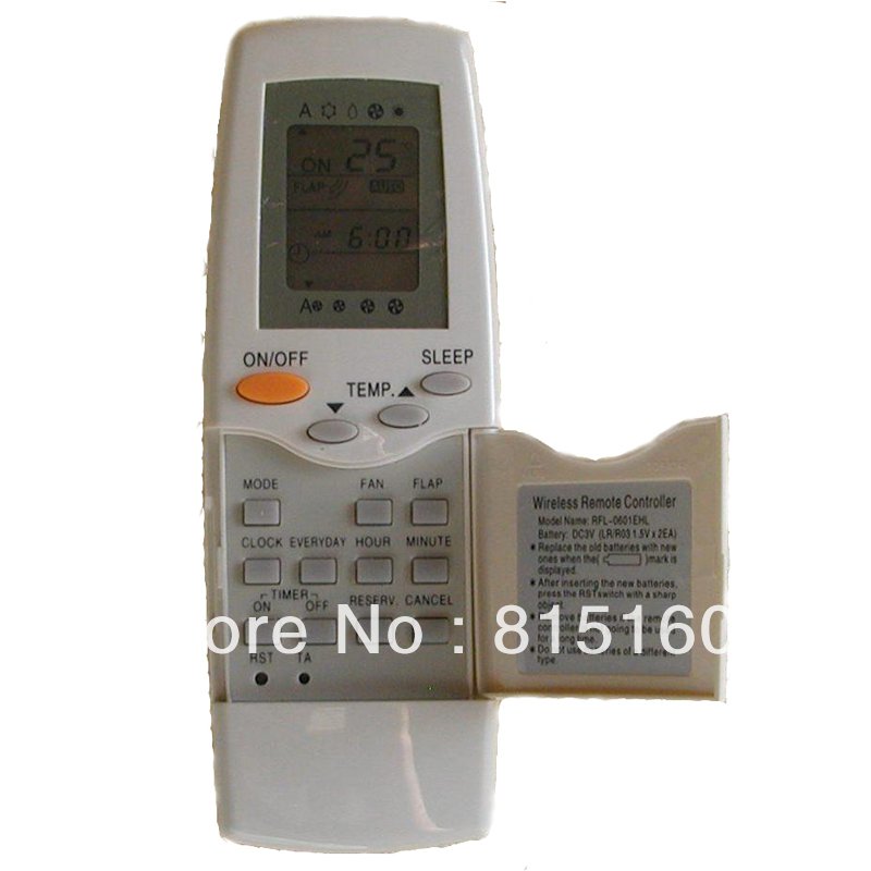 Carrier Split And Portable Air Conditioner Remote Control RFL0301EH