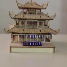 DIY Do it Yourself 3D Solar LED Puzzle Wooden Toys Assemble Toys for China Yueyang Tower