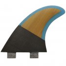High Performance Core FCS PC-5 PC5 Bamboo fiberglass Blue Surfboard fins 3pcs