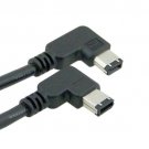 1394 6Pin Male left angled to 6Pin Male 90d Right Angled 1m Firewire 400 Cable