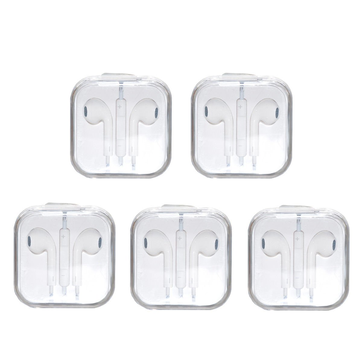5x Earphone Earbud Headphone w/ Volume Control For Apple iPhone 5 5s 6 6S ipod
