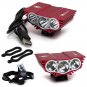 Red USB 7500 LM SolarStorm 3x CREE T6 LED Front Bike Bicycle Light Headlight