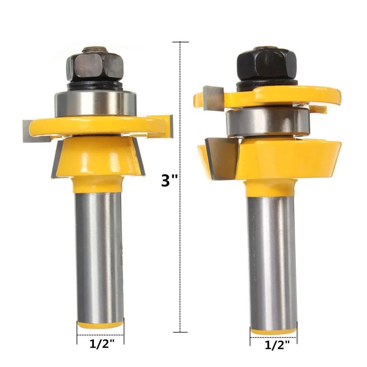 2Pcs Rail & Stile Router Bit 1/2'' Shank Shaker Woodworking Chisel Cutter Set