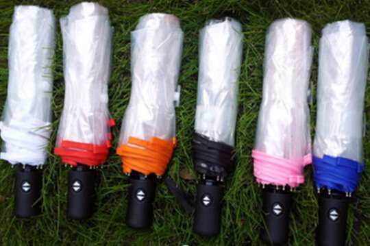 Automatic folding umbrella Clear Umbrella Three Folding Umbrella PE Transparent