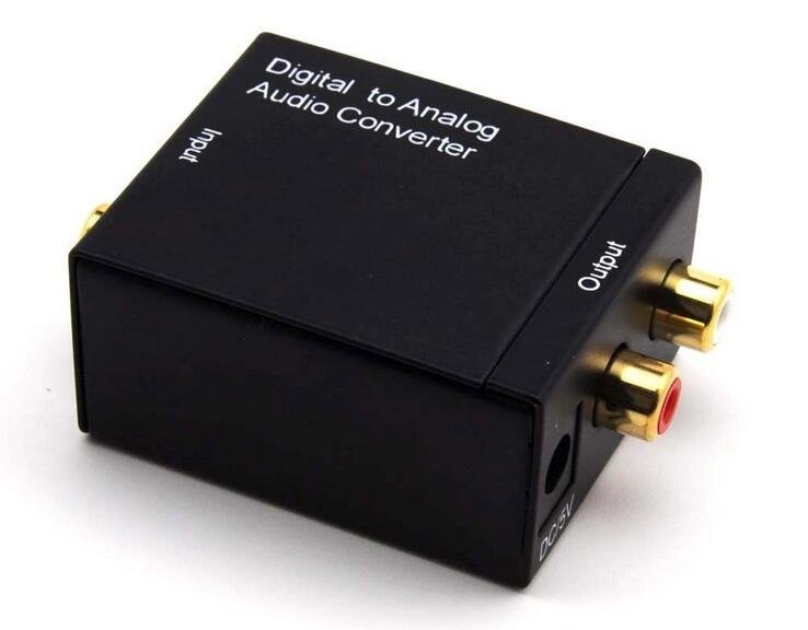 Digital Optical Coaxial Toslink Signal to Analog Audio Converter Adapter RCA L/R