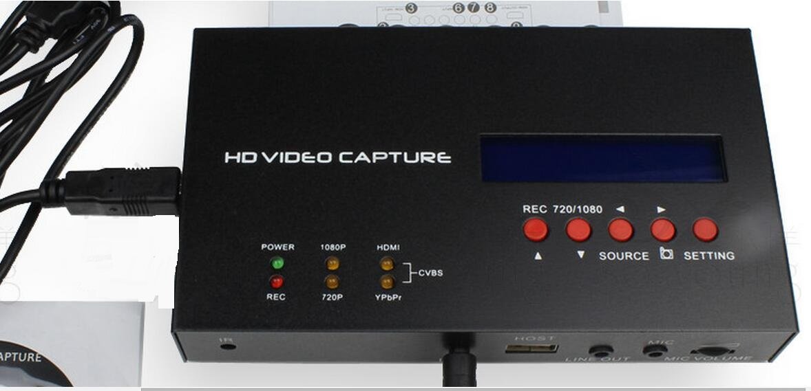 Timer recording HD video capture HDMI Ypbpr CVBS recorder for camera TV gameplay