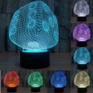 New Abstract 3D LED Dice Night 7 Color Change Touch Switch Table Desk Lamp Light
